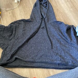Gray adidas cropped hoodie
